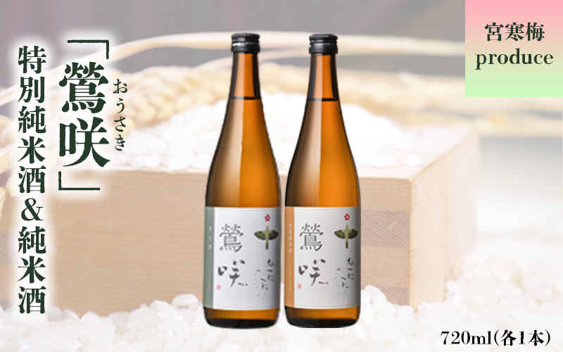 (00307)宮寒梅produce「鶯咲」特別純米酒＆純米酒720mlセット